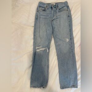 Agolde distressed light wash jeans
